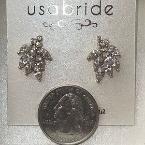 USAbride cubic zirconia cluster earring bridal prom new